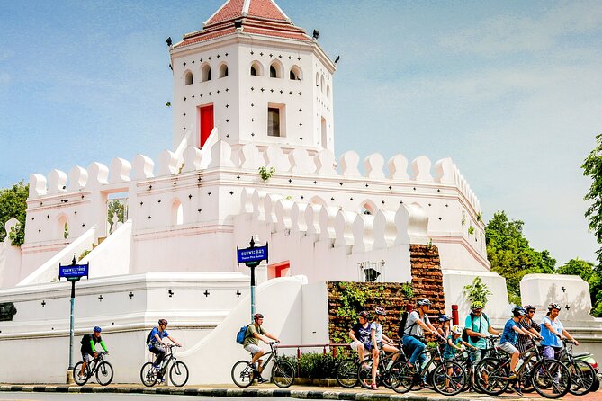 Bangkok: Backstreets and Temple Historic Bike Tour - The ferry crossing and the royal park near the Grand Palace