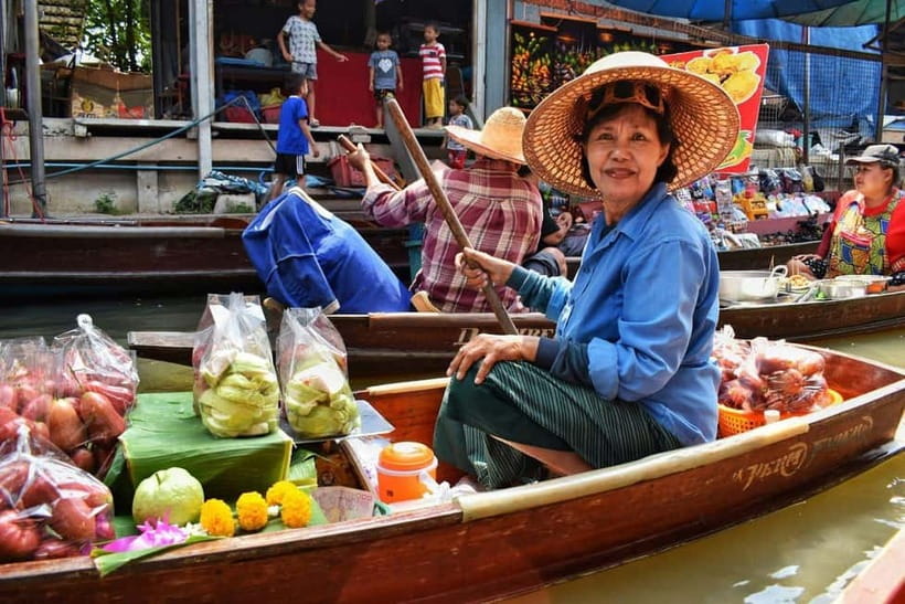 Bangkok: Famous Markets and Dragon Temple Guided Day Tour - Maeklong Railway Market and the train that cuts through it