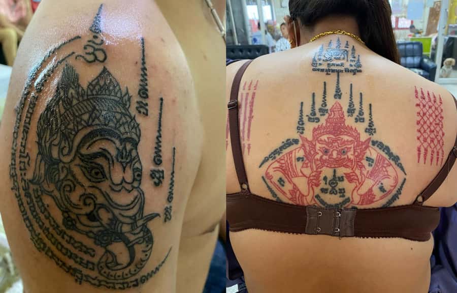 Bangkok: Hand Poked Thai Tattoo Guide at Wat Bang Phra - The Golden Face Blessing after the tattoo