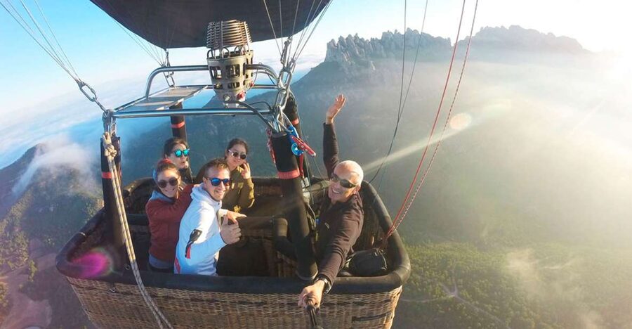 Barcelona: Montserrat Hot-Air Balloon & Monastery Experience - A rare view of Montserrat from the air