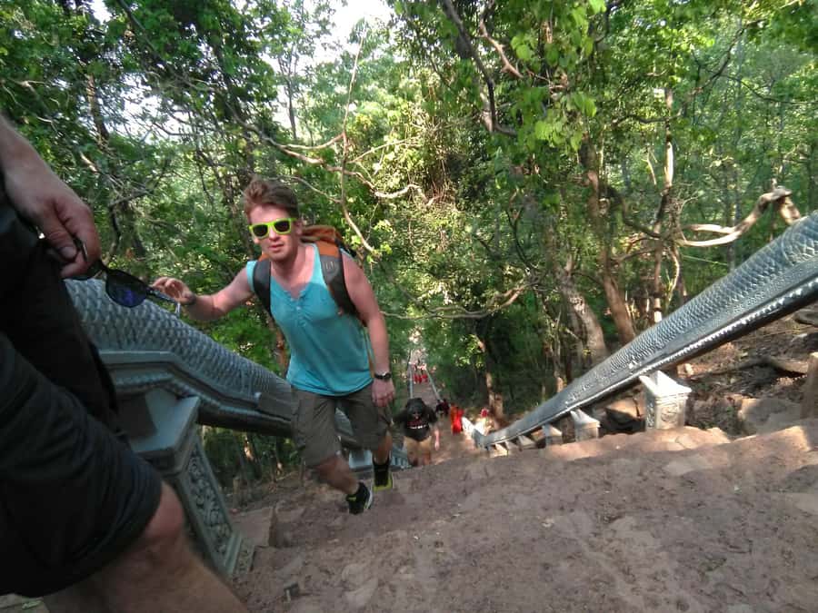 Battambang family tuktuk tour BambooTrain/Wat Banan/Bat cave - The Bamboo Train and its one-track gamble