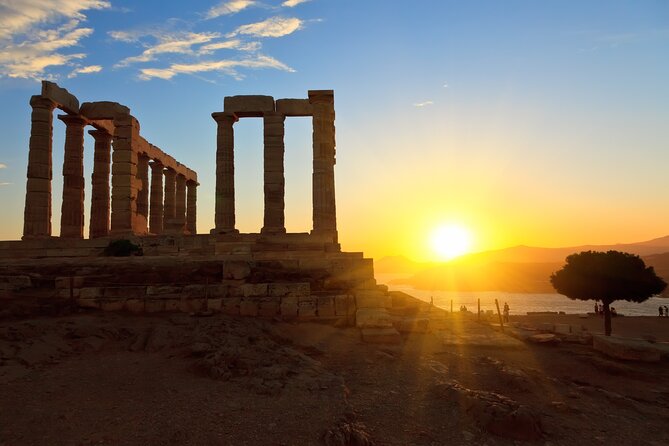 Cape Sounion & Temple of Poseidon Sunset Experience - Sunset from the sea cliff