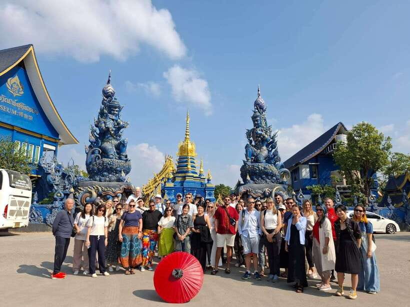 Chiang Mai: Chiang Rai Temples, Karen Tribe and Hot Springs - The Blue Temple brings color and calm