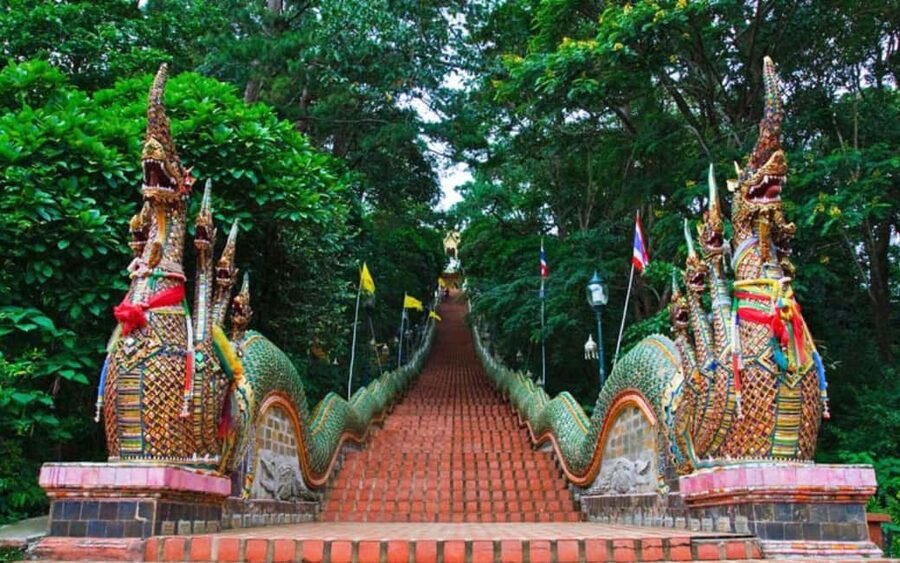 Chiang Mai: Doi Suthep Temple & Hmong Hill Tribe Culture - Climbing the 306 steps at Wat Phra That Doi Suthep