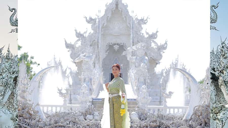 Chiang Rai:Photos of traditional Thai costumes,White Temple - Picking the best time and preparing for the heat