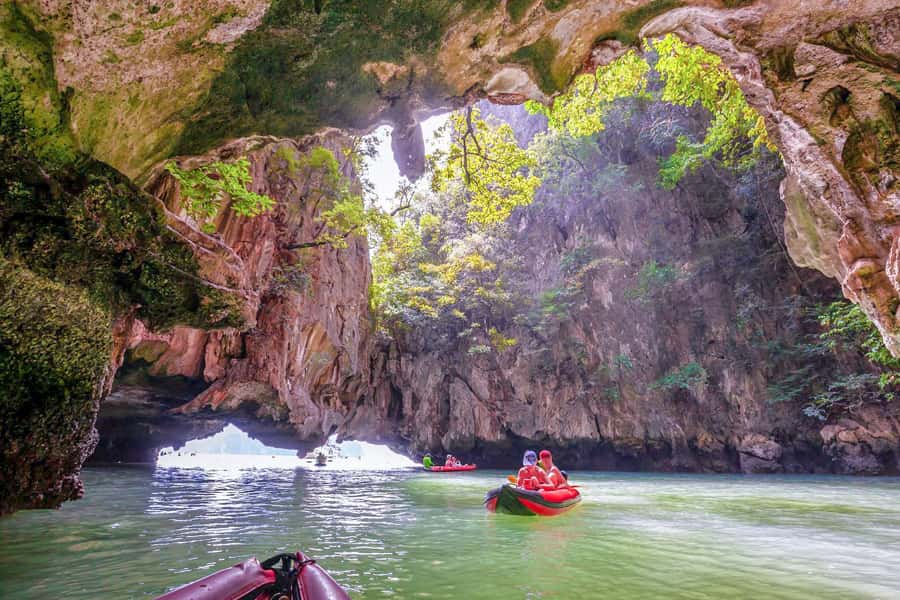 Explore Mangroves, James Bond Island, and Monkey Temple - A calm canoe ride through the sea caves