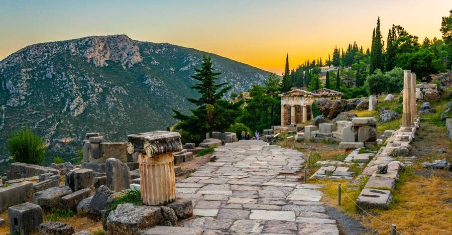 From Athens: Temple of Apollo and Oracle Delphi Day Trip - Entering the ancient sanctuary of Delphi