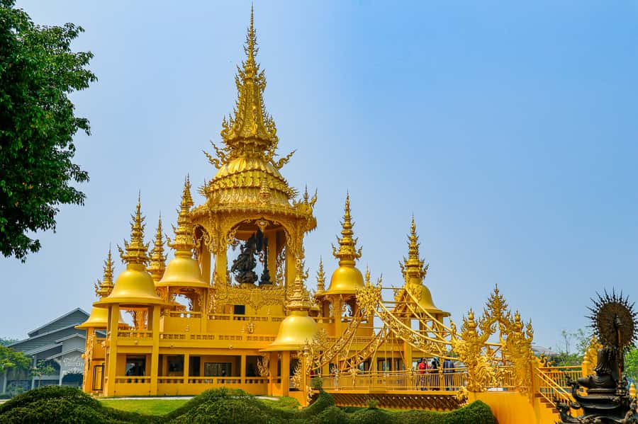 From Chiang Mai: Chiang Rai Temples Tour - Blue Temple details in blue and gold