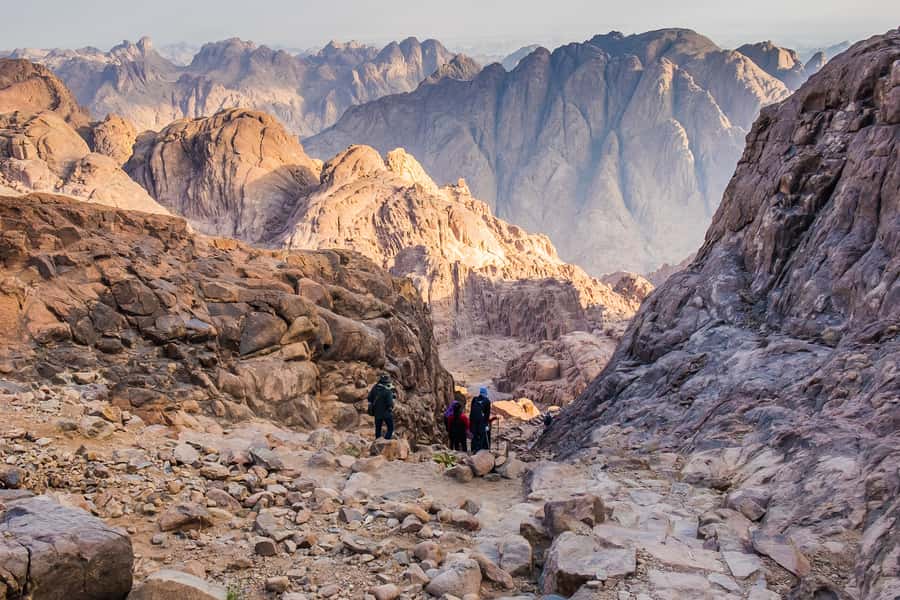From Sharm: Mount Moses Trekking, Sunrise & Monastery Visit - The descent takes about two hours