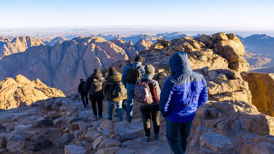 From Sharm: Mount Moses Trekking, Sunrise & Monastery Visit - Starting the Mount Sinai climb after dark