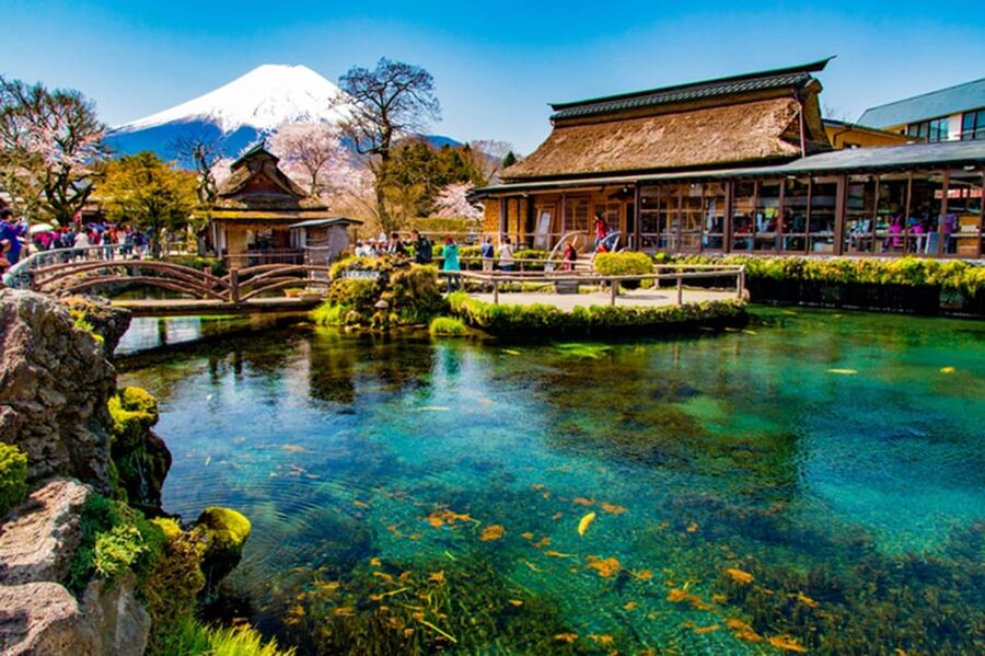 From Tokyo: Fuji Mountain Area - FujiQ - Lake Kawaguchiko - Chureito Pagoda - Oishi Park and the first big Fuji photograph