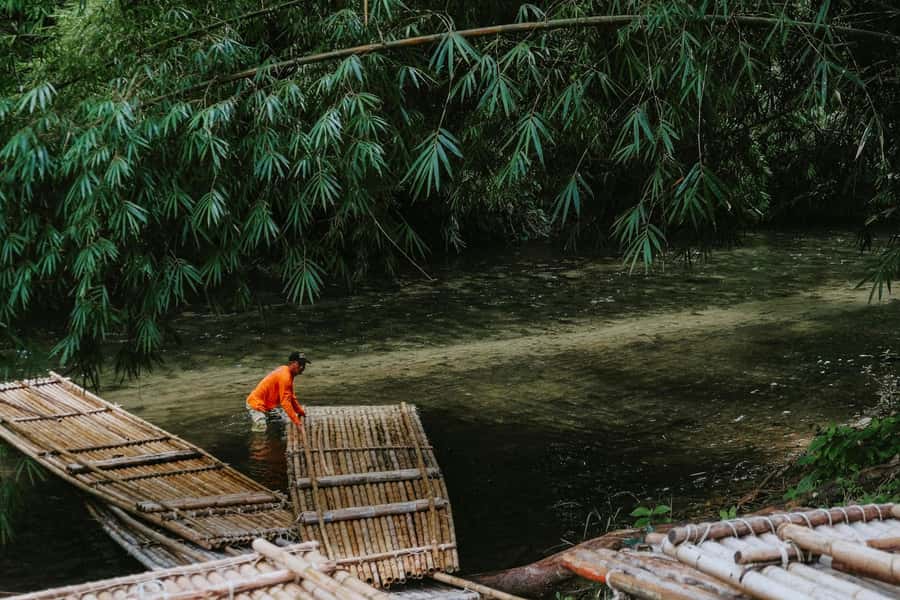 Khao Sok: Private Bamboo Rafting & Jungle Cave Temple Tour - What the bamboo raft ride feels like