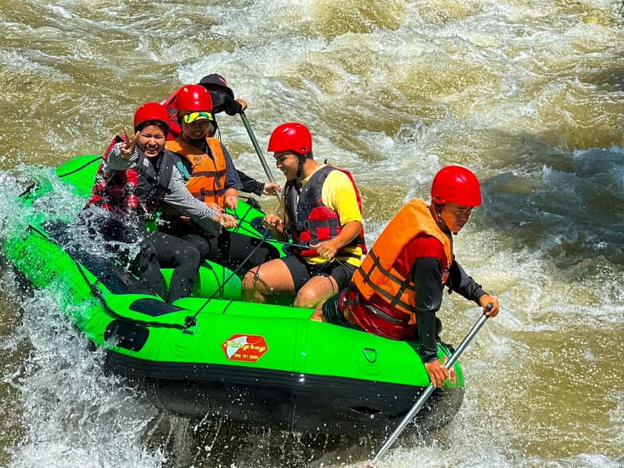 KhaoLak:ATV, ZipLine, & Rafting Adventure Monkey Cave Temple - Rafting the Song Phraek River