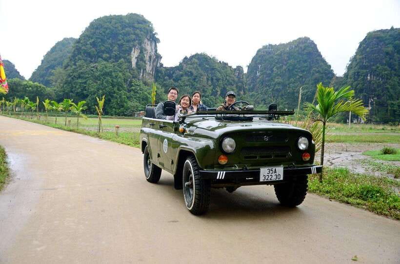 Ninh Binh Jeep tour:2 hours visit Bich Dong, Thai Vi temple - Riding Ninh Binh’s back roads by open-air jeep