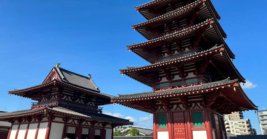 Osaka: Private Tour of Shitennoji, Osaka's Oldest Temple - Meeting at the stone torii gate