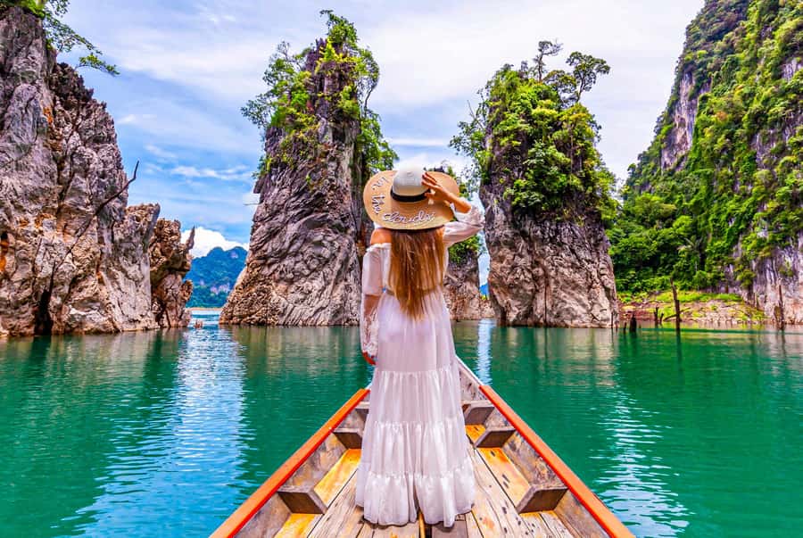 Phuket:Cheow Lan Lake & Kho-Sok,Bamboo Rafting,Monkey Temple - Wat Suwan Khu Ha and the monkey cave