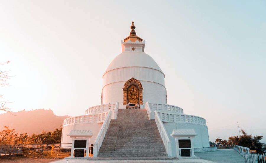 Pokhara: Golden Hour at Peace Pagoda - Himalayan Sunset Tour - The uphill road is part of the practical picture