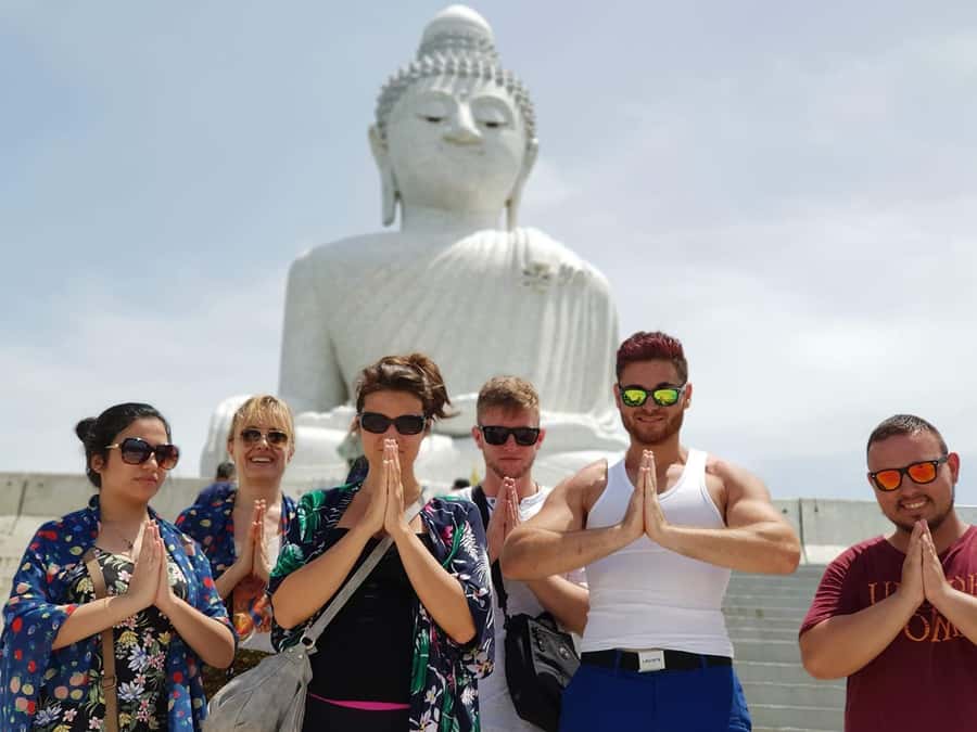 Temple and Jungle Trekking tour with Lunch at Farm-to-Table - Big Buddha from the back of the hill