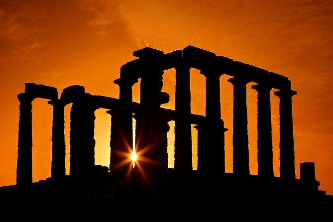Temple of Poseidon sunset @ Cape Sounio (And dinner time) - The Athens Riviera Drive in a Private Vehicle