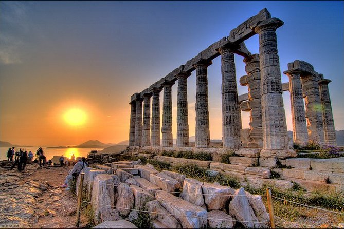 Temple of Poseidon sunset @ Cape Sounio (And dinner time) - Lake Vouliagmeni’s Warm Underground Waters