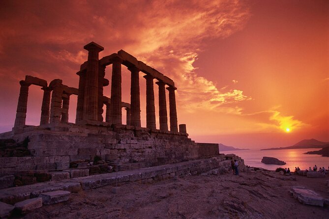 Temple of Poseidon sunset @ Cape Sounio (And dinner time) - Seeing the Temple of Poseidon at Sunset