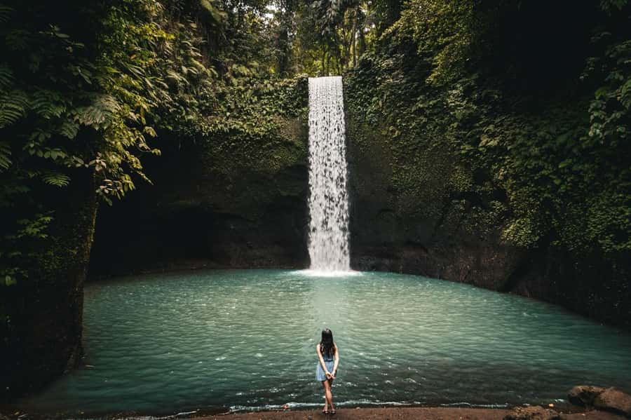 Ubud: Rice Terrace, Holy Water Temple & Waterfalls Trek Tour - Tibumana Waterfall and a chance to swim